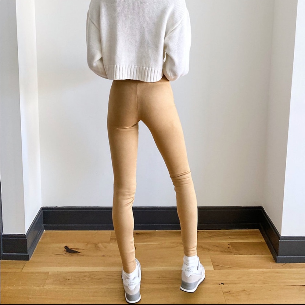 Aritzia Wilfred Daria tannin vegan suede leggings
